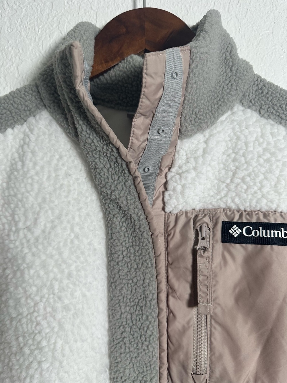 Columbia Women’s Half Snap Sherpa Fleece Grey Pullover Size S - Picture 4 of 7